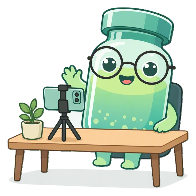Blorb grabando un video en un escritorio