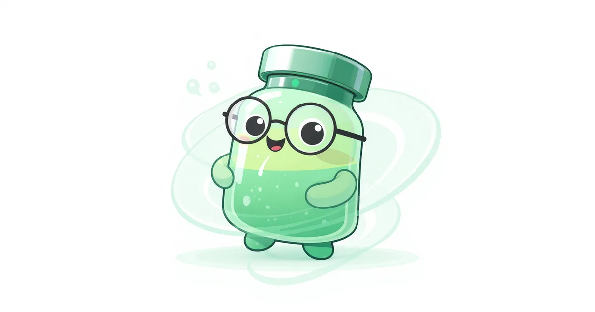 breathing protocol guide -- peptide vial mascot practicing breathing exercises