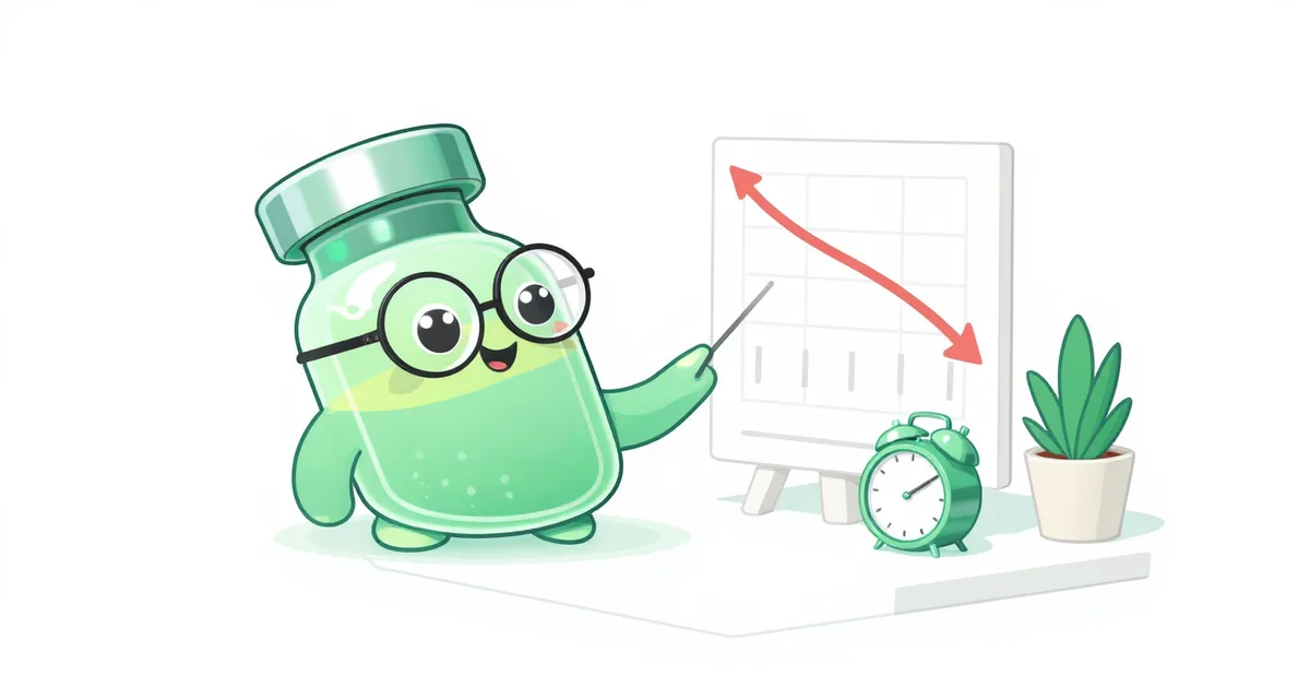 cortisol face guide -- peptide vial mascot exploring stress and skin effects