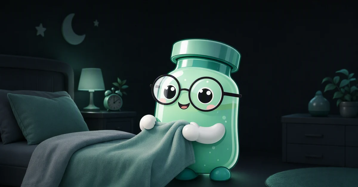 Guía sobre comer antes de dormir: la mascota vial de péptidos con camisón y arropada en la cama