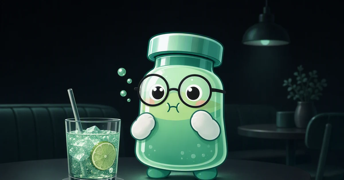 Mascota de Peptides Academy eructando con expresión sorprendida