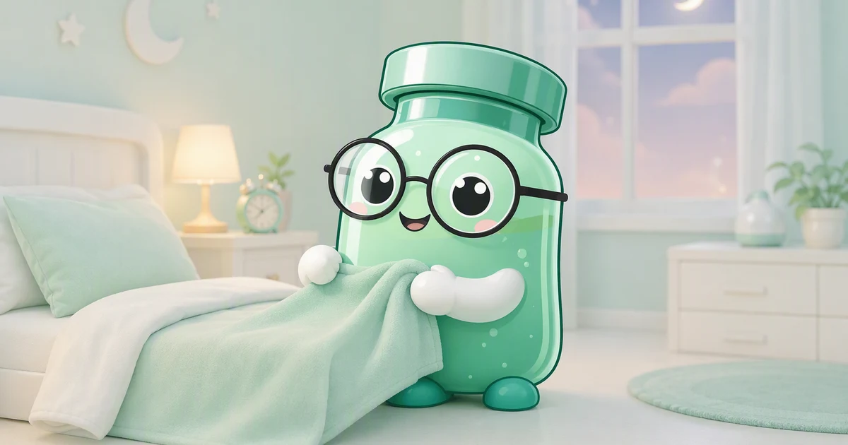 Guía sobre comer antes de dormir: la mascota vial de péptidos con camisón y arropada en la cama
