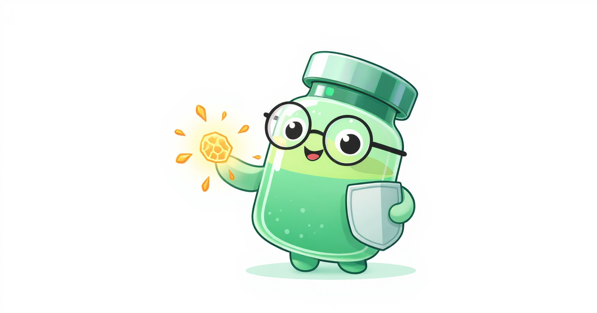 peptides academy mascot examining a glowing sugar molecule, illustrating the glycation process that damages skin collagen