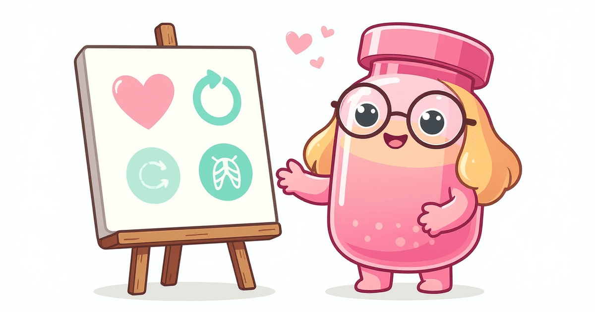 Peptides for women: a hormone-aware guide, Blarbie mascot at a women's-health easel