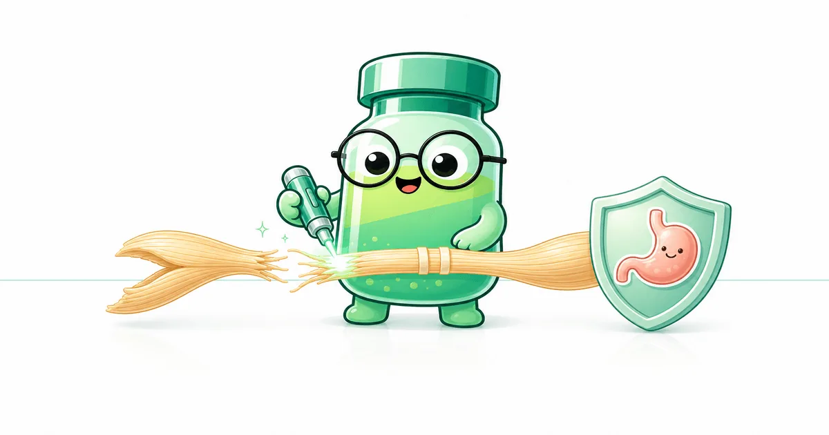 BPC-157 peptide vial mascot illustration