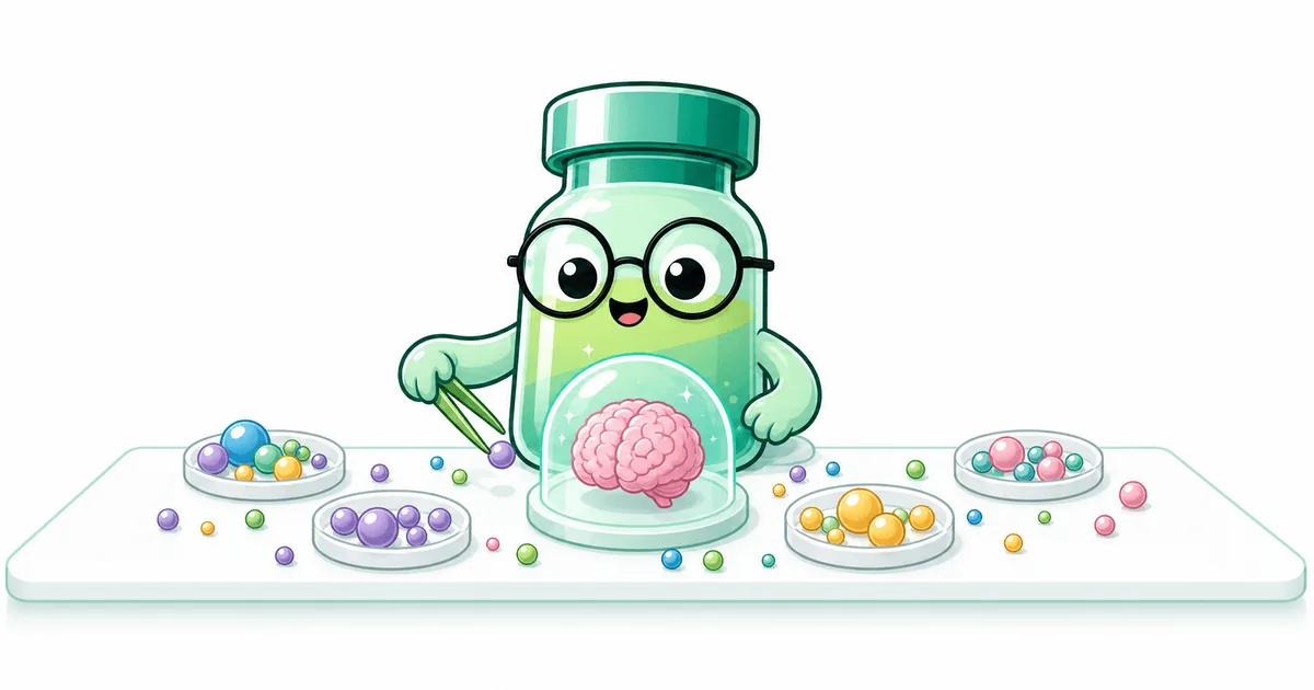 cerebrolysin peptide vial mascot illustration