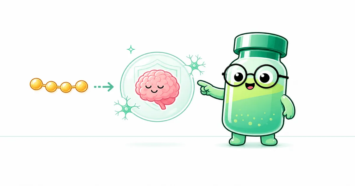 cortagen peptide vial mascot illustration