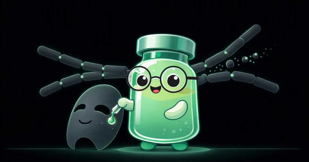 Argireline peptide vial mascot illustration