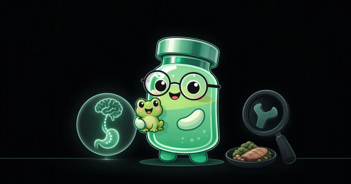 Bombesin peptide vial mascot illustration