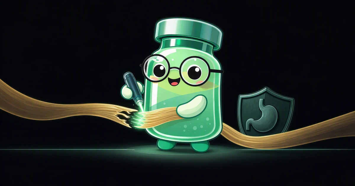 BPC-157 peptide vial mascot illustration