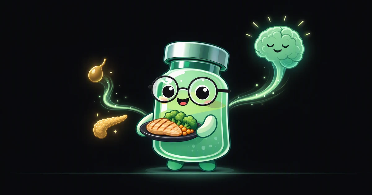 CCK peptide vial mascot illustration