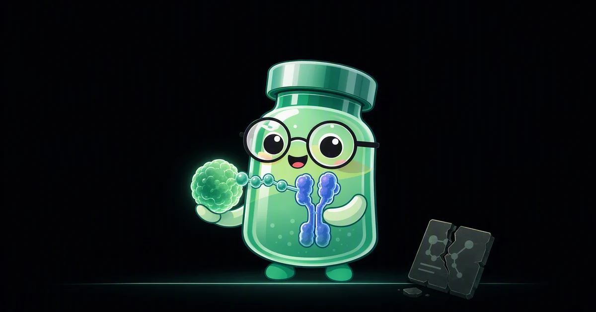 Dihexa peptide vial mascot illustration