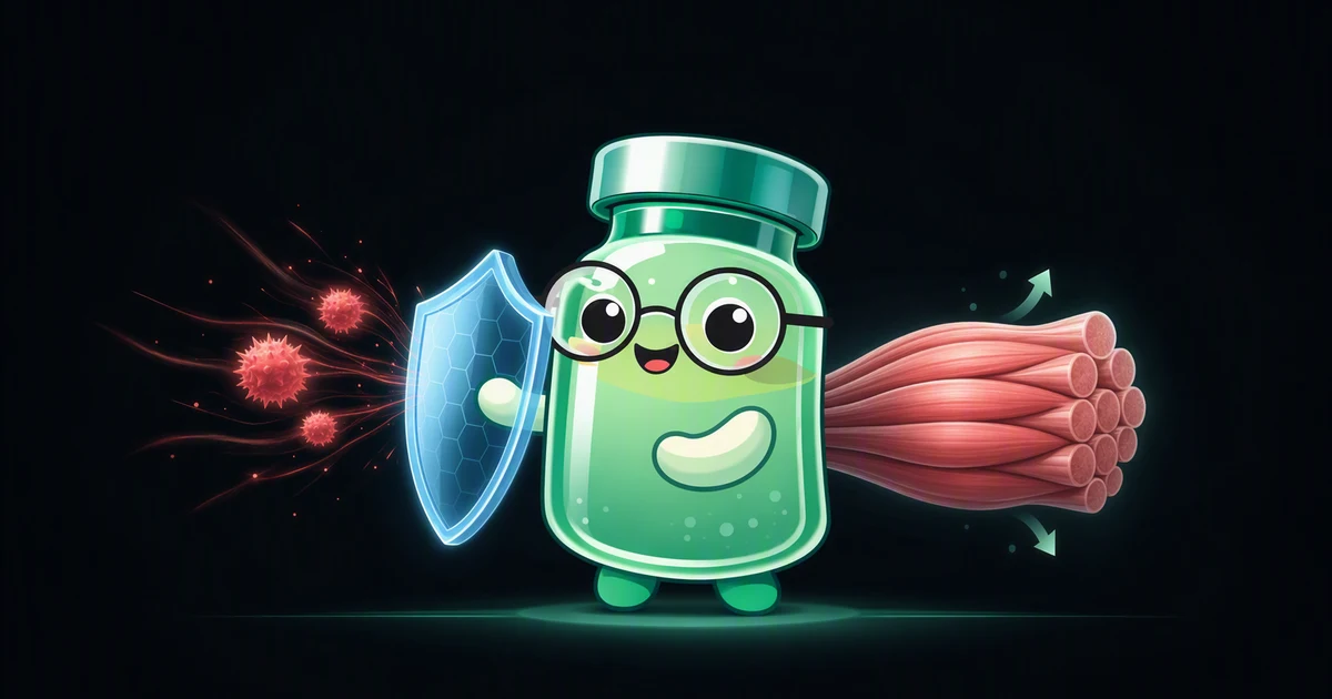 Follistatin-344 peptide vial mascot illustration