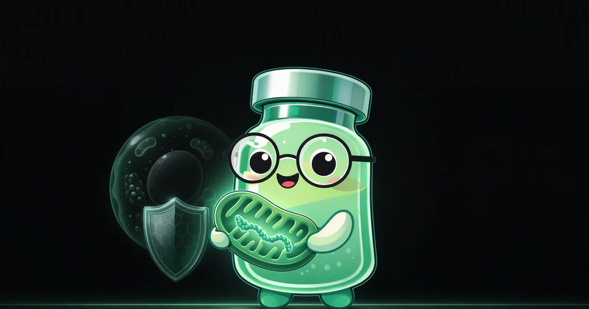Humanin peptide vial mascot illustration