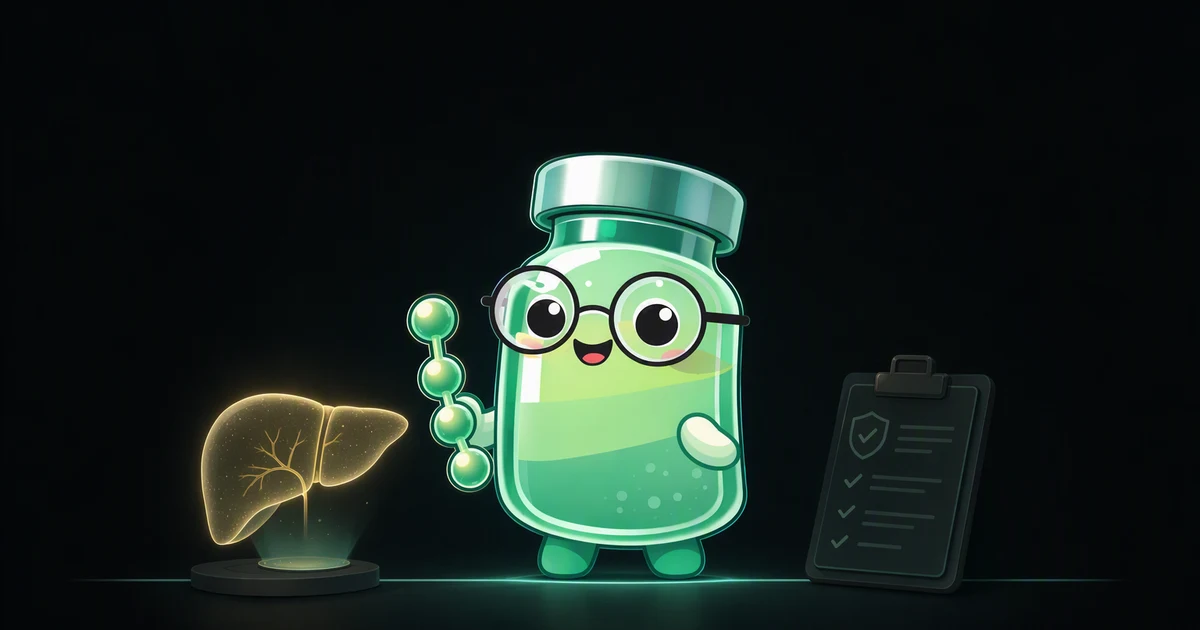 Livagen peptide vial mascot illustration