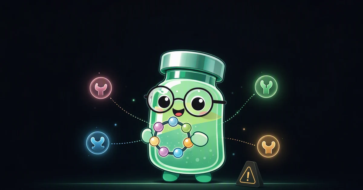 Melanotan 2 peptide vial mascot illustration