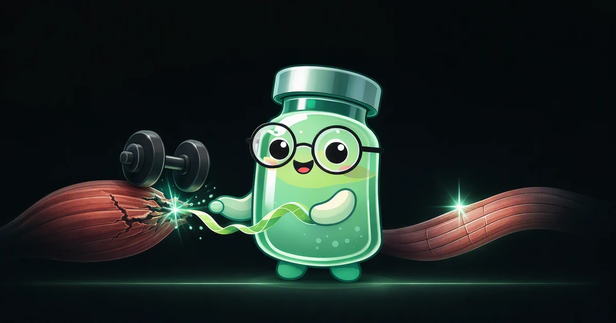 MGF peptide vial mascot illustration