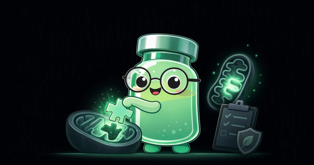 NMN peptide vial mascot illustration