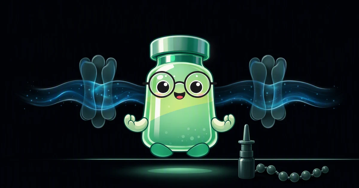 Selank peptide vial mascot illustration