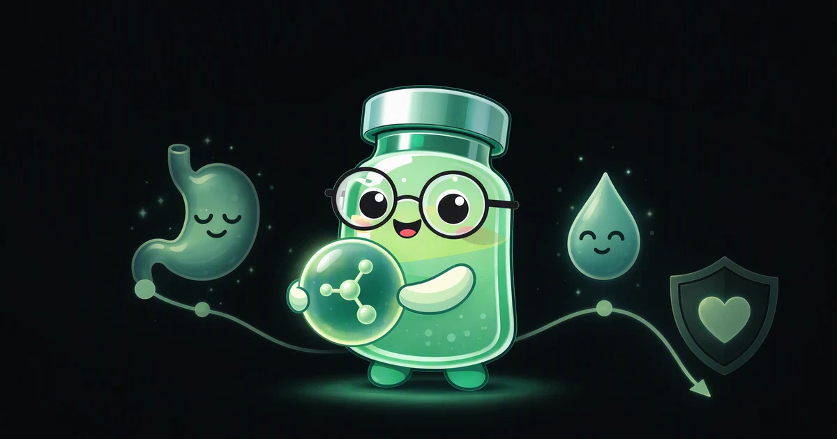 Semaglutide peptide vial mascot illustration