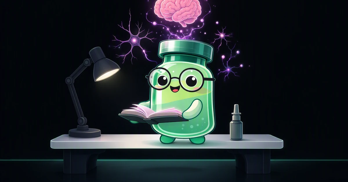 Semax peptide vial mascot illustration
