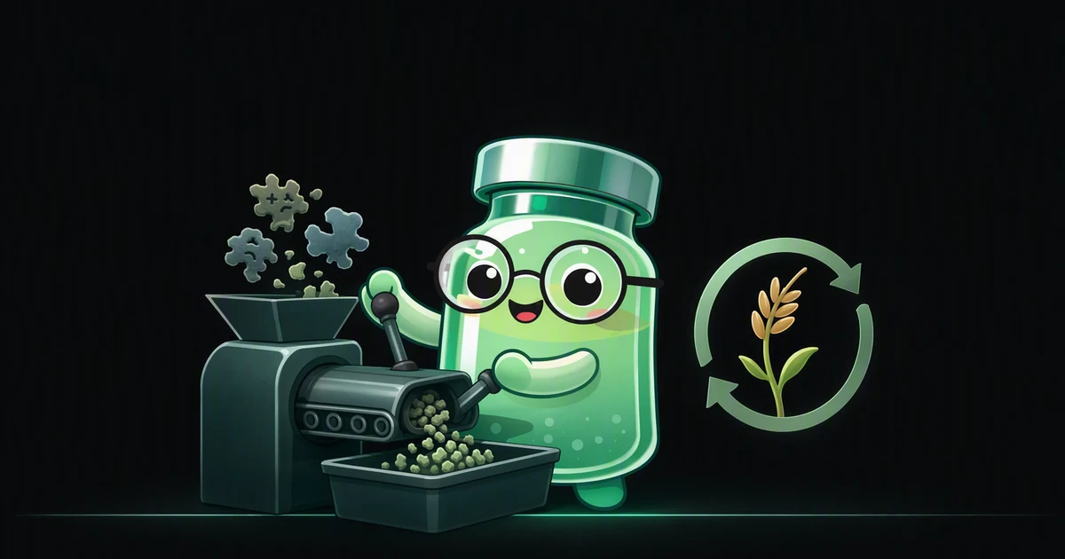 Ilustración de la mascota con un vial de espermidina