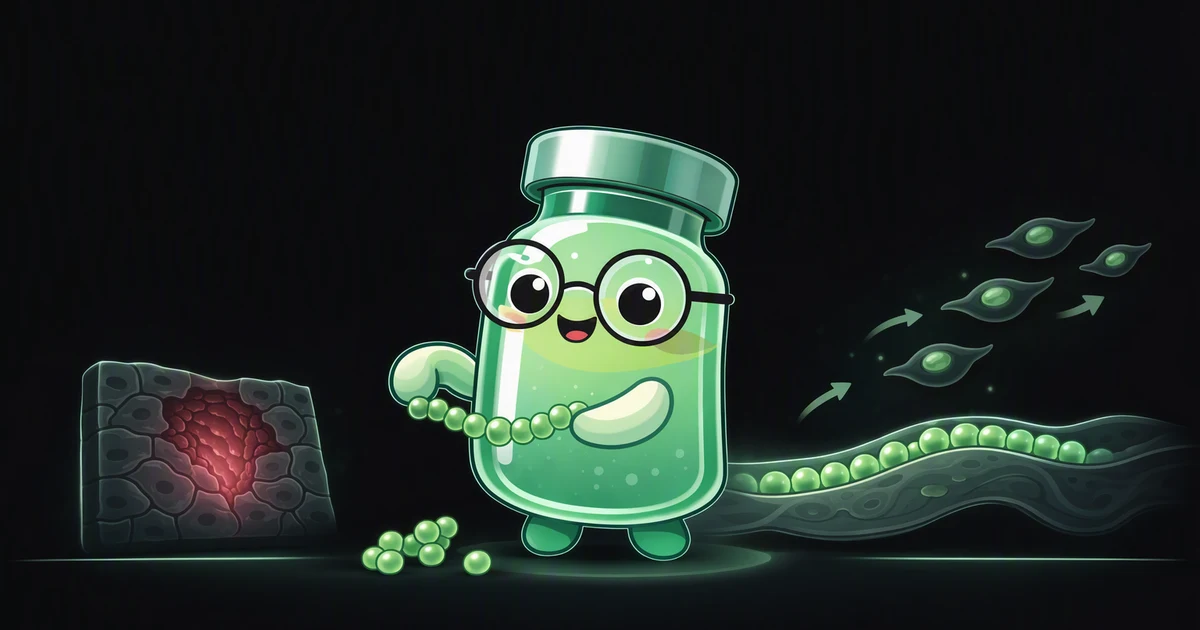 TB-500 peptide vial mascot illustration