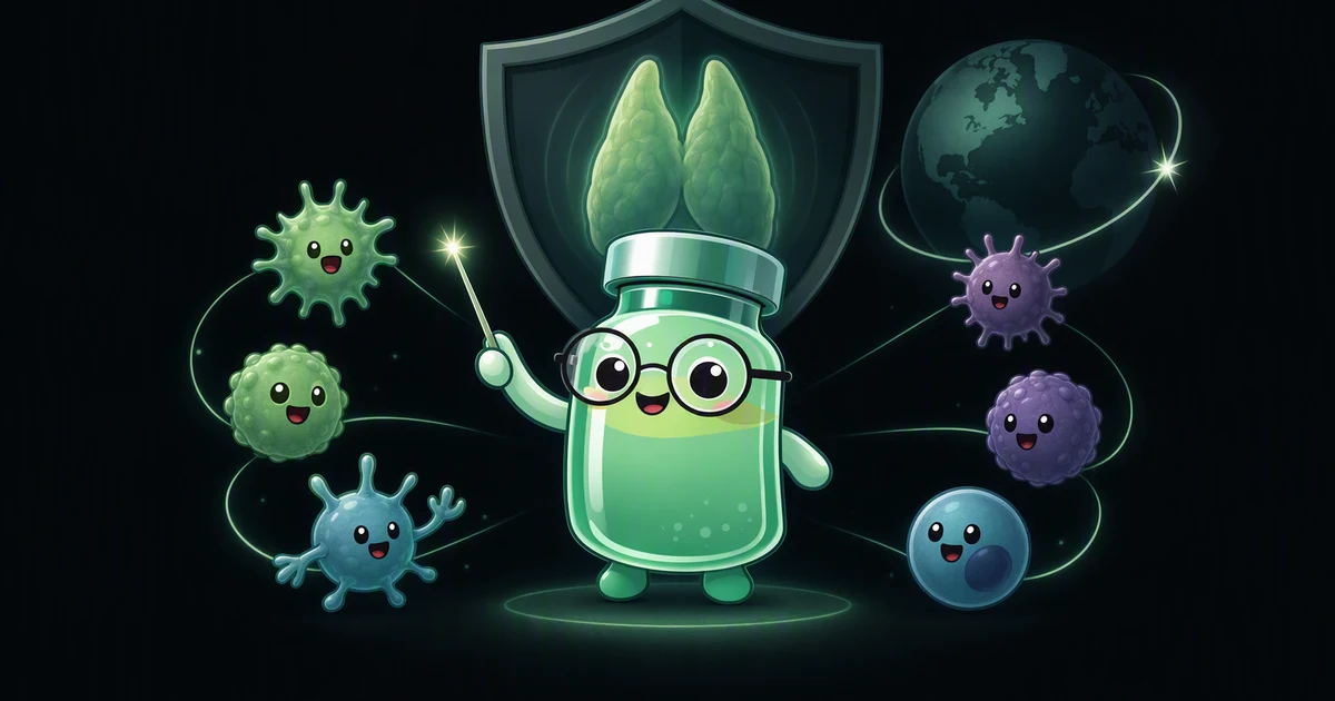 Thymosin alpha-1 peptide vial mascot illustration