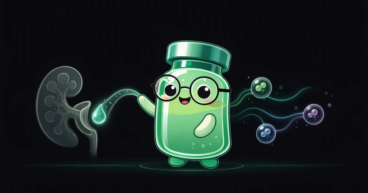 Vasopressin peptide vial mascot illustration