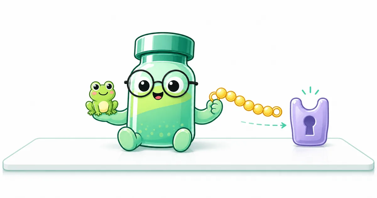 dermorphin peptide vial mascot illustration