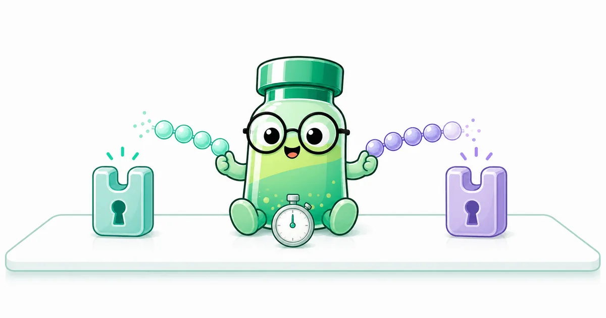 enkephalin peptide vial mascot illustration