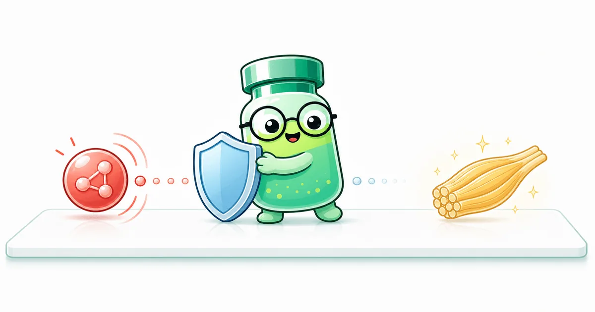 follistatin-344 peptide vial mascot illustration