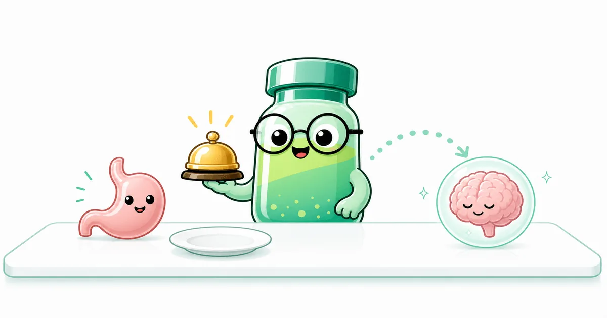 ghrelin peptide vial mascot illustration