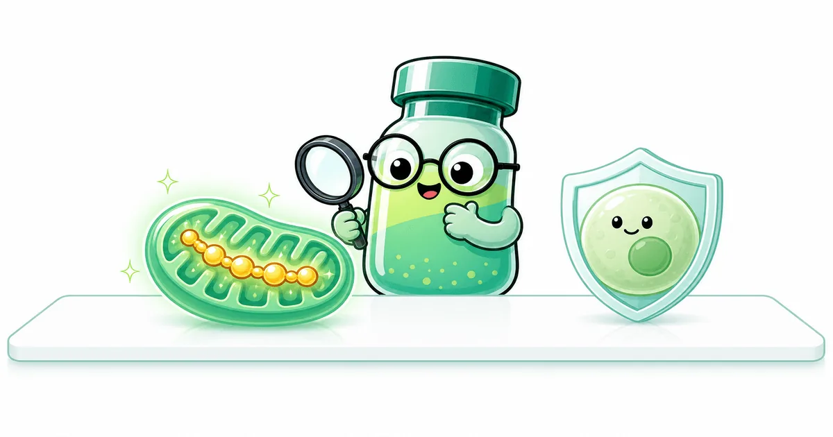 humanin peptide vial mascot illustration