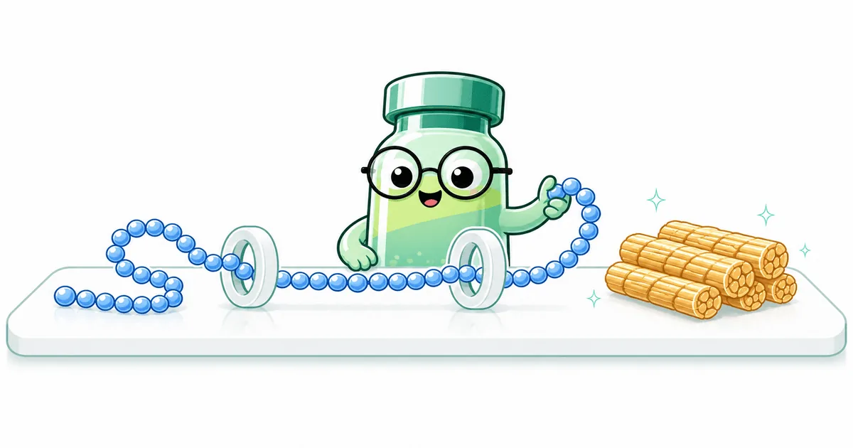 IGF-1 LR3 peptide vial mascot illustration