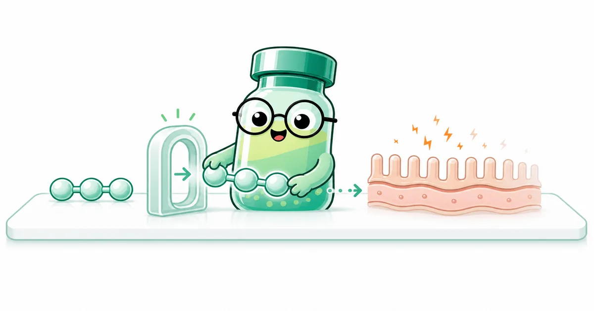 KPV peptide vial mascot illustration