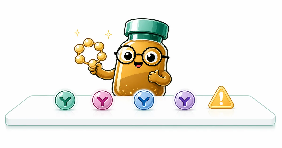 melanotan 2 peptide vial mascot illustration