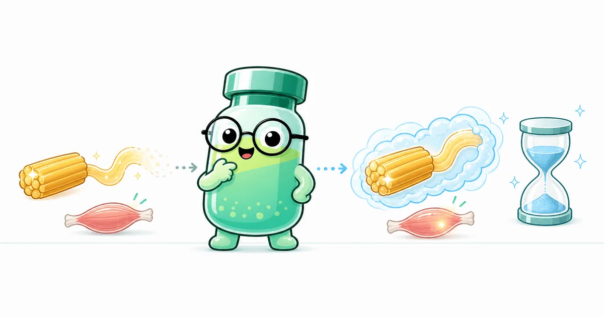 PEG-MGF peptide vial mascot illustration