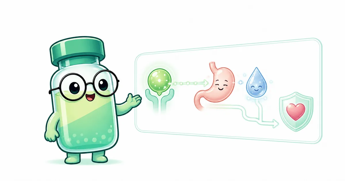 semaglutide peptide vial mascot illustration