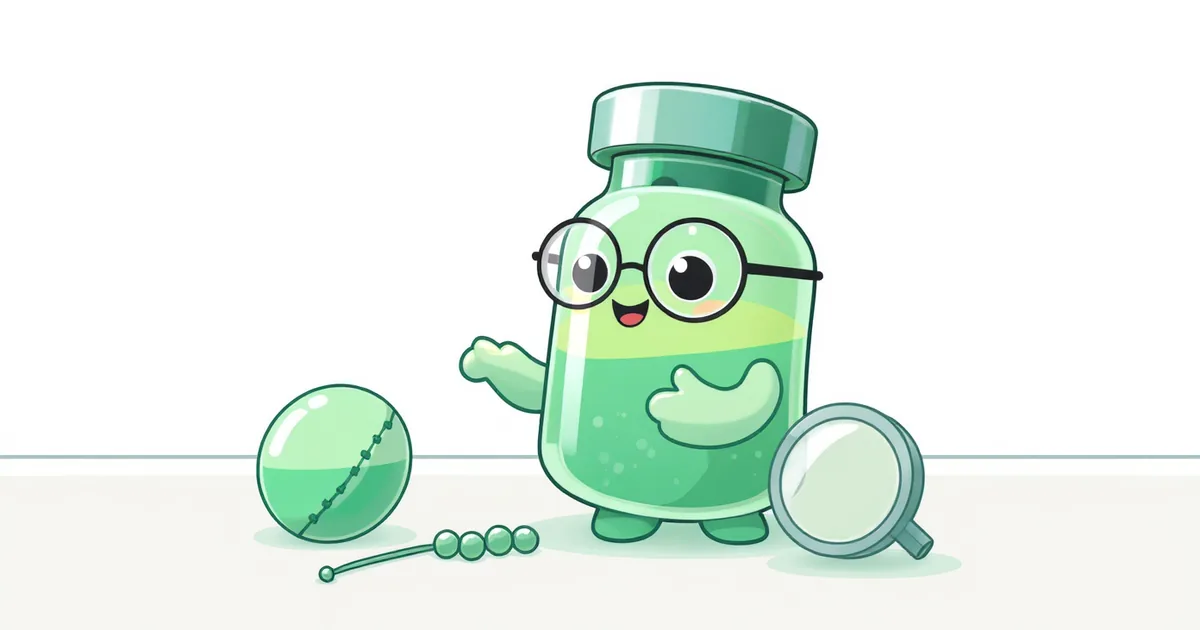 SNAP-8 peptide vial mascot illustration