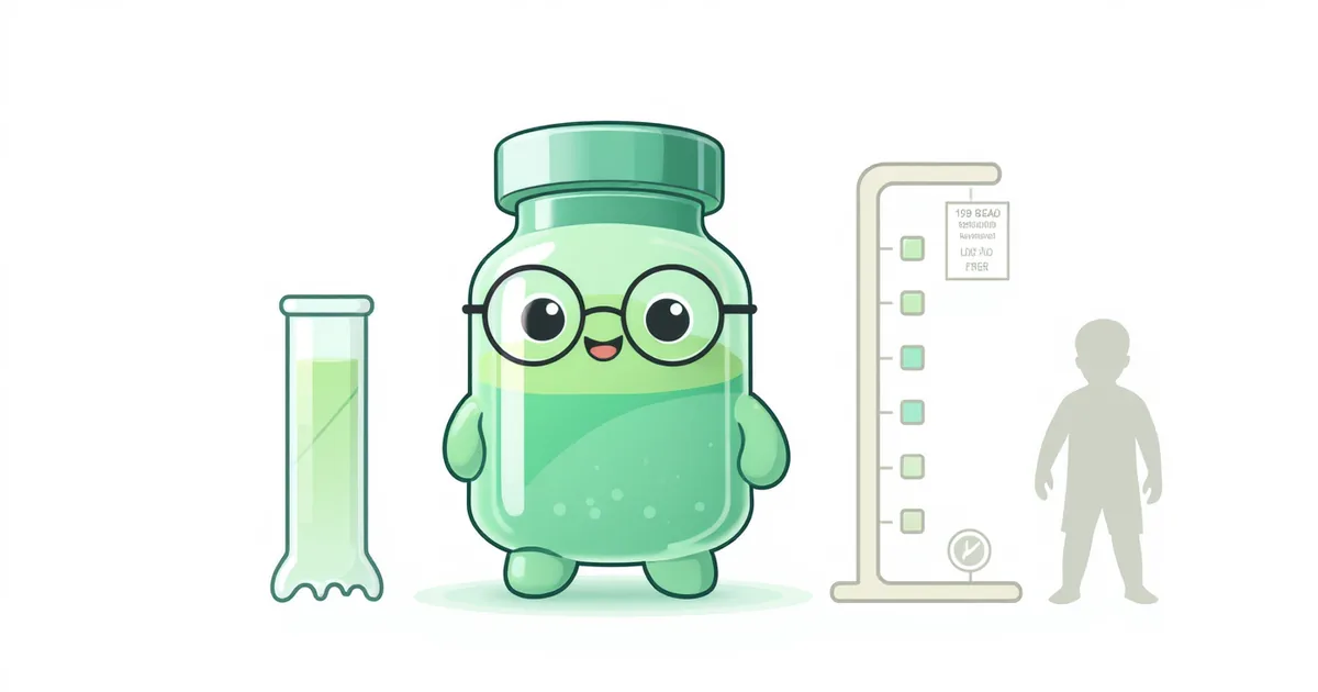 somatropin peptide vial mascot illustration