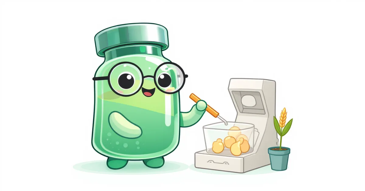 spermidine peptide vial mascot illustration