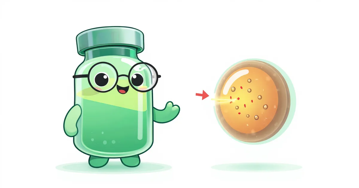 SS-31 peptide vial mascot illustration