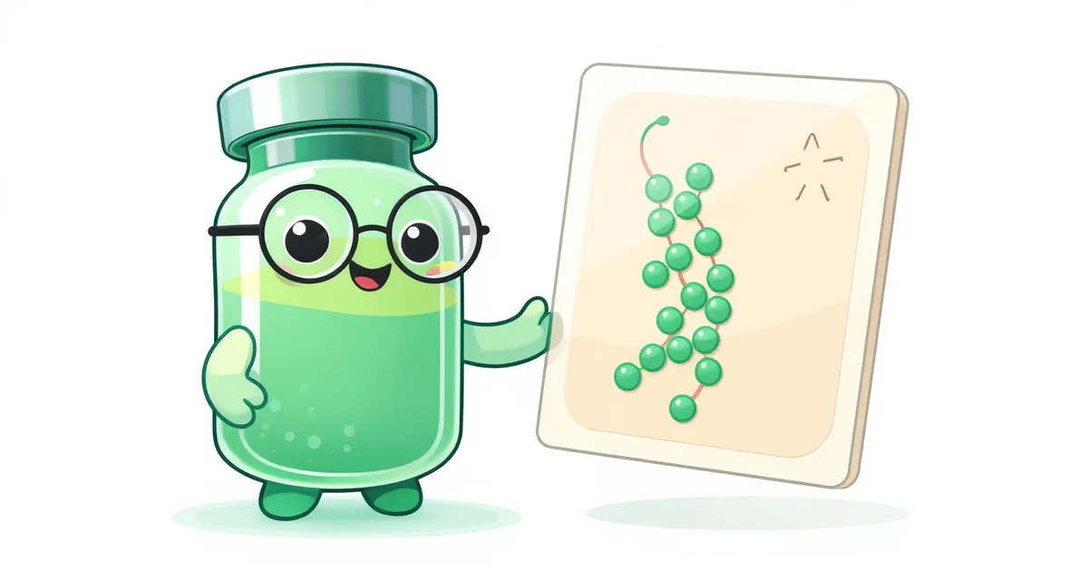 TB-500 peptide vial mascot illustration