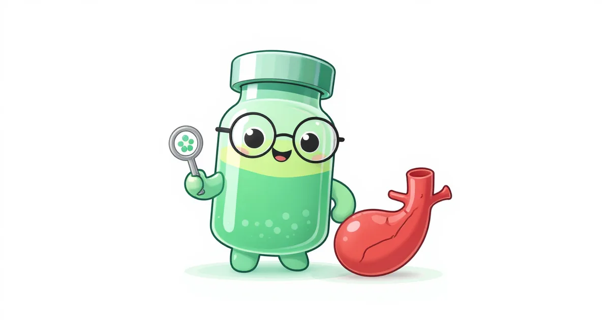 vesugen peptide vial mascot illustration
