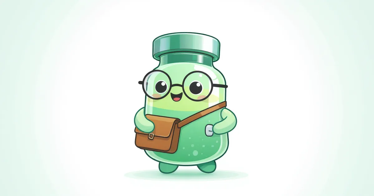 traveling with peptides guide -- peptide vial mascot with travel bag