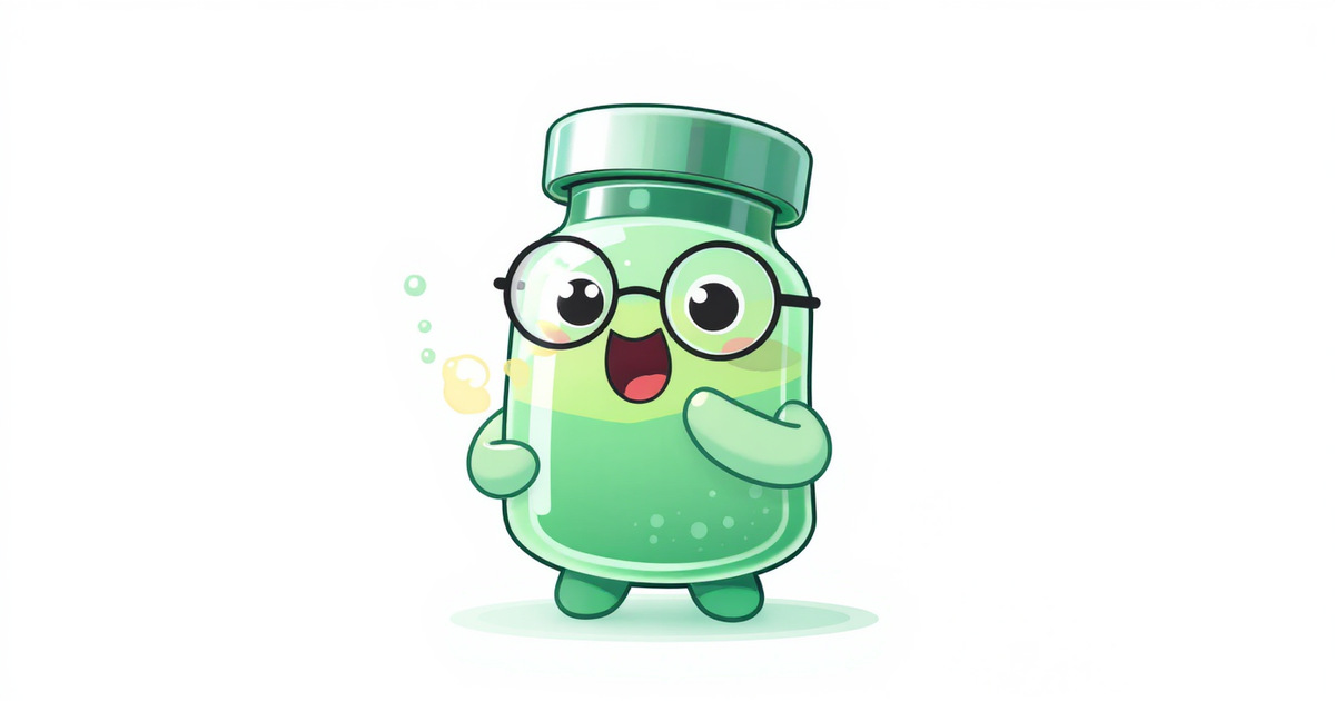 peptides academy mascot burping with a surprised expression