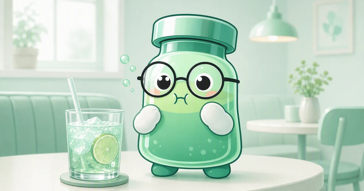 Mascota de Peptides Academy eructando con expresión sorprendida