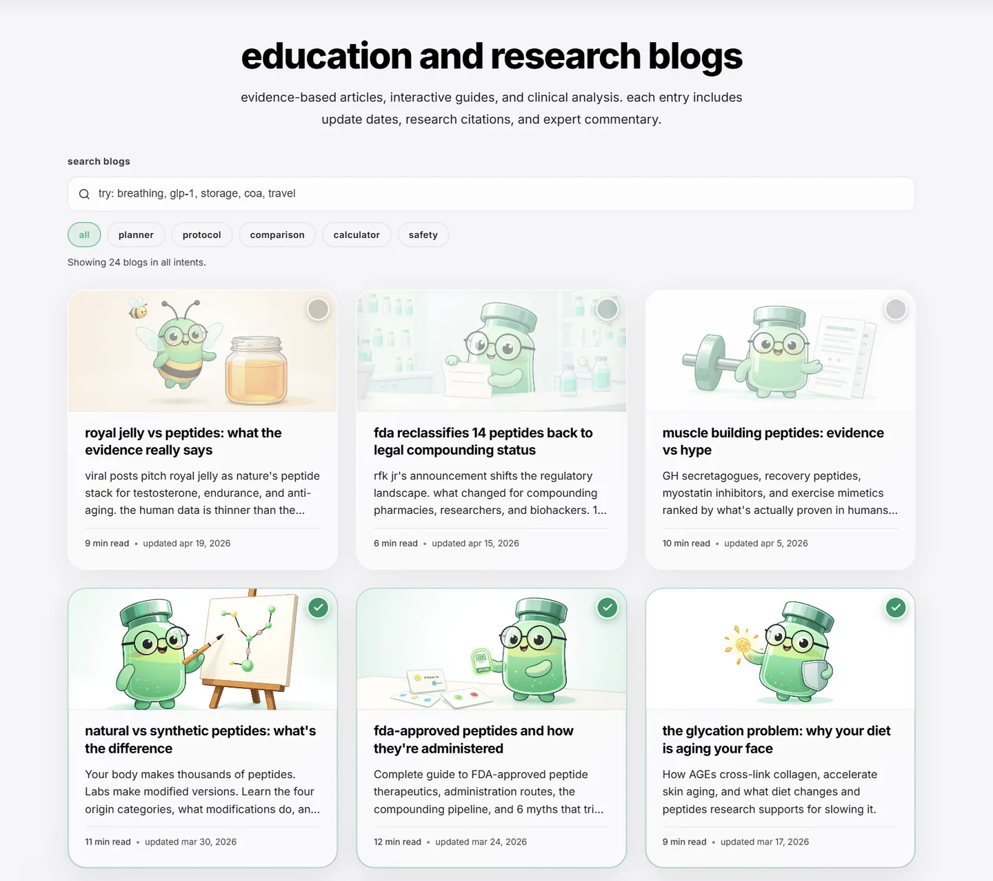 education and research blogs catalog with evidence-based articles